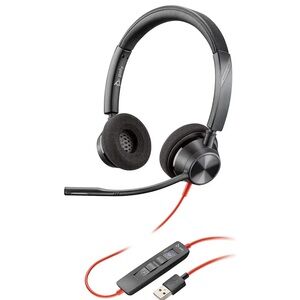 POL Blackwire 3320 Headset in Black and Red